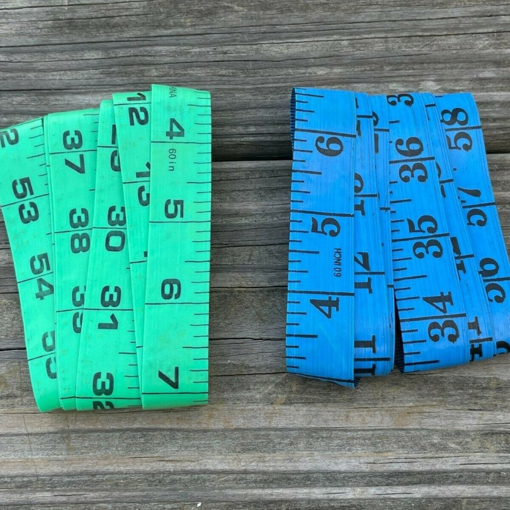 Measurement Tape Tailor Sewing Tape Lot of 2 Blue Green Fiber Glasses Tape - Picture 8 of 8